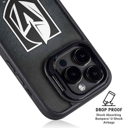 NHL Vegas Golden Knights Black Background iPhone 14 Pro Kickstand Case
